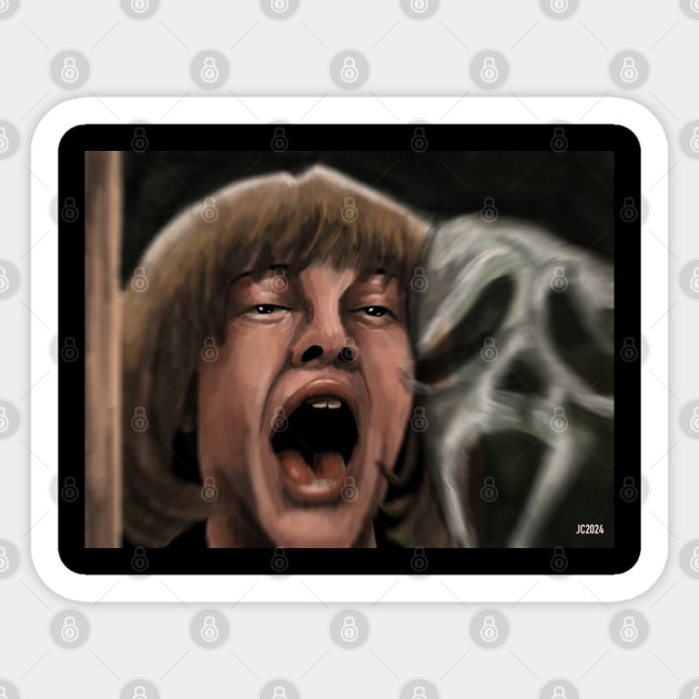 Scream "Bonus Round" Casey Becker/Ghostface painting (digital) Sticker by StagArtStudios